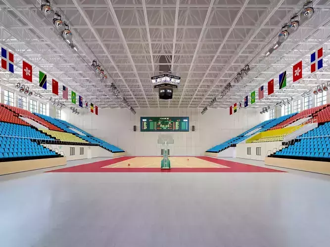Modern Indoor Basketball Stadium Gymnasium Low-poly 3D model