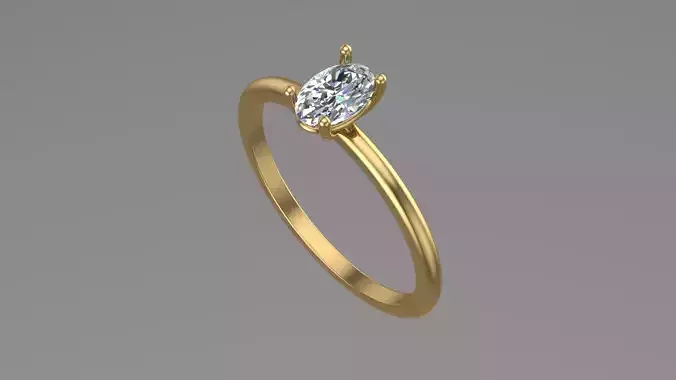 Oval Solitaire Ring Printable model 3dmodel