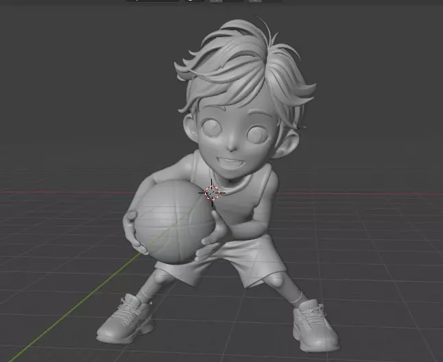 Cartoon Chibi Boy Holding Basketball 3D Printable STL 3D print model