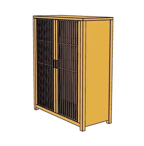 Habitat Eave 2 Door Bamboo Cabinet - Natural 3d model 3D model