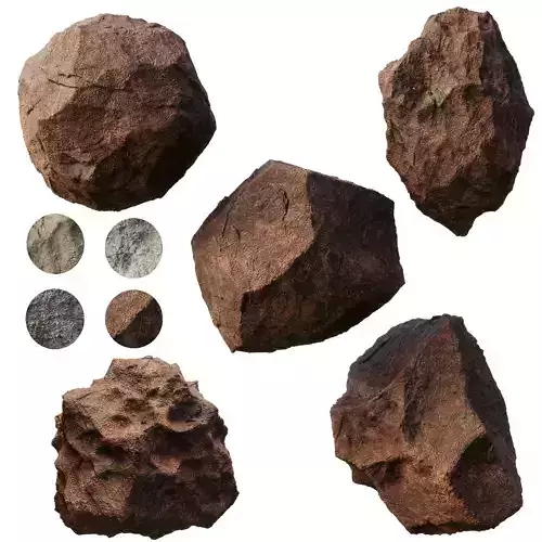 Natural Stone set 004 3D model