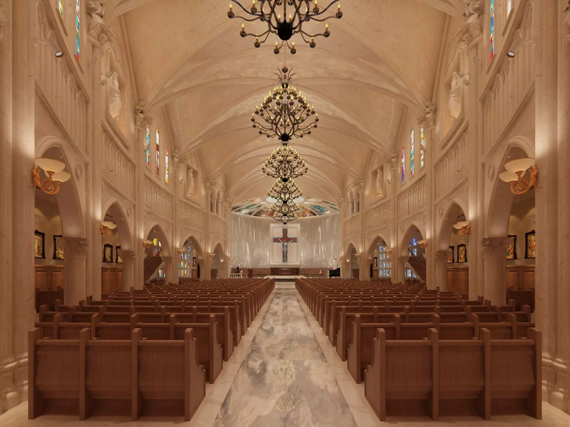 Church Interior 09 3D model