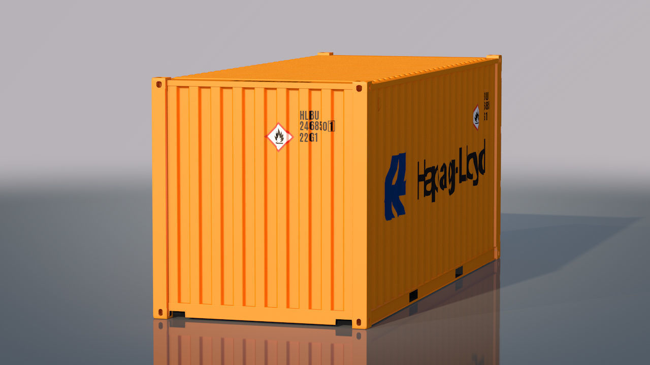 Shipping Container 20ft Rigged 3D model_18