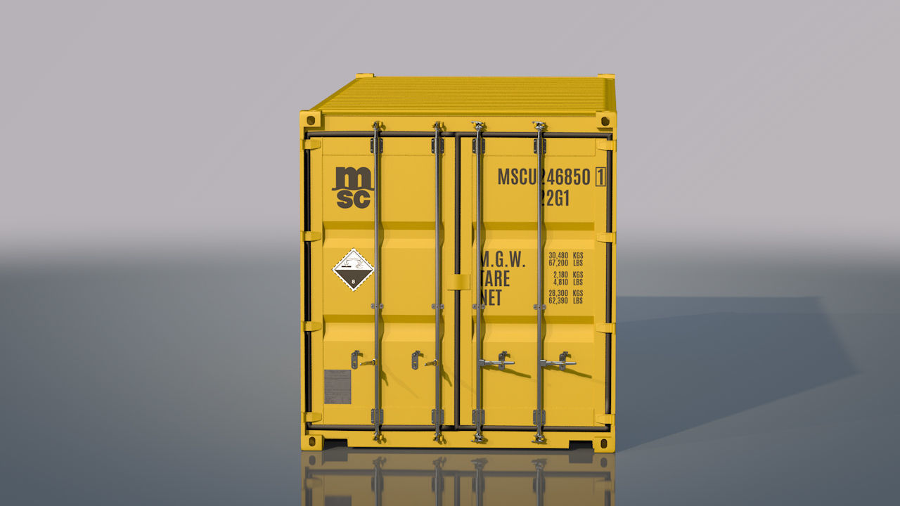 Shipping Container 20ft Rigged 3D model_23