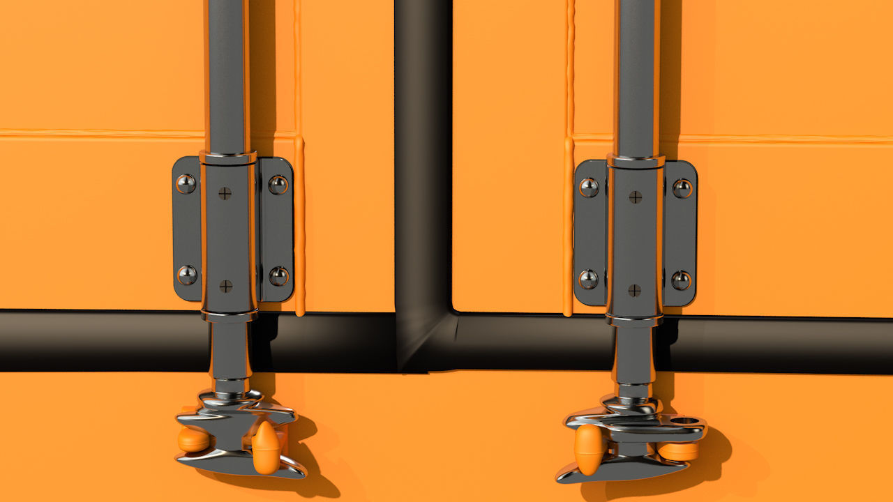 Shipping Container 20ft Rigged 3D model_26