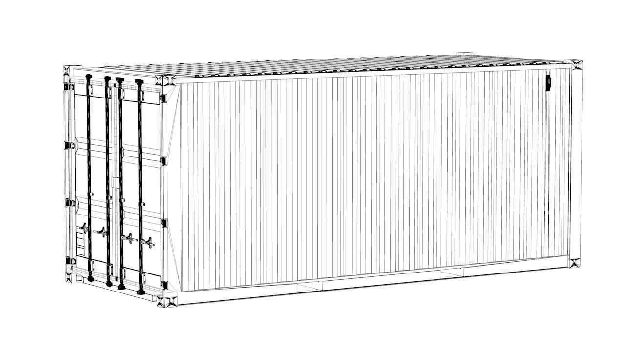 Shipping Container 20ft Rigged 3D model_41