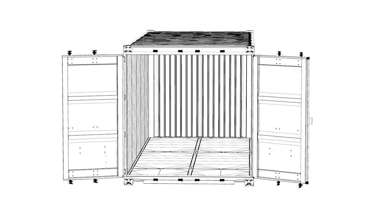 Shipping Container 20ft Rigged 3D model_43
