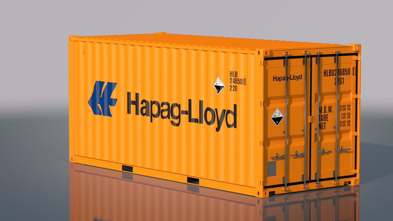 Shipping Container 20ft Rigged 3D model_37