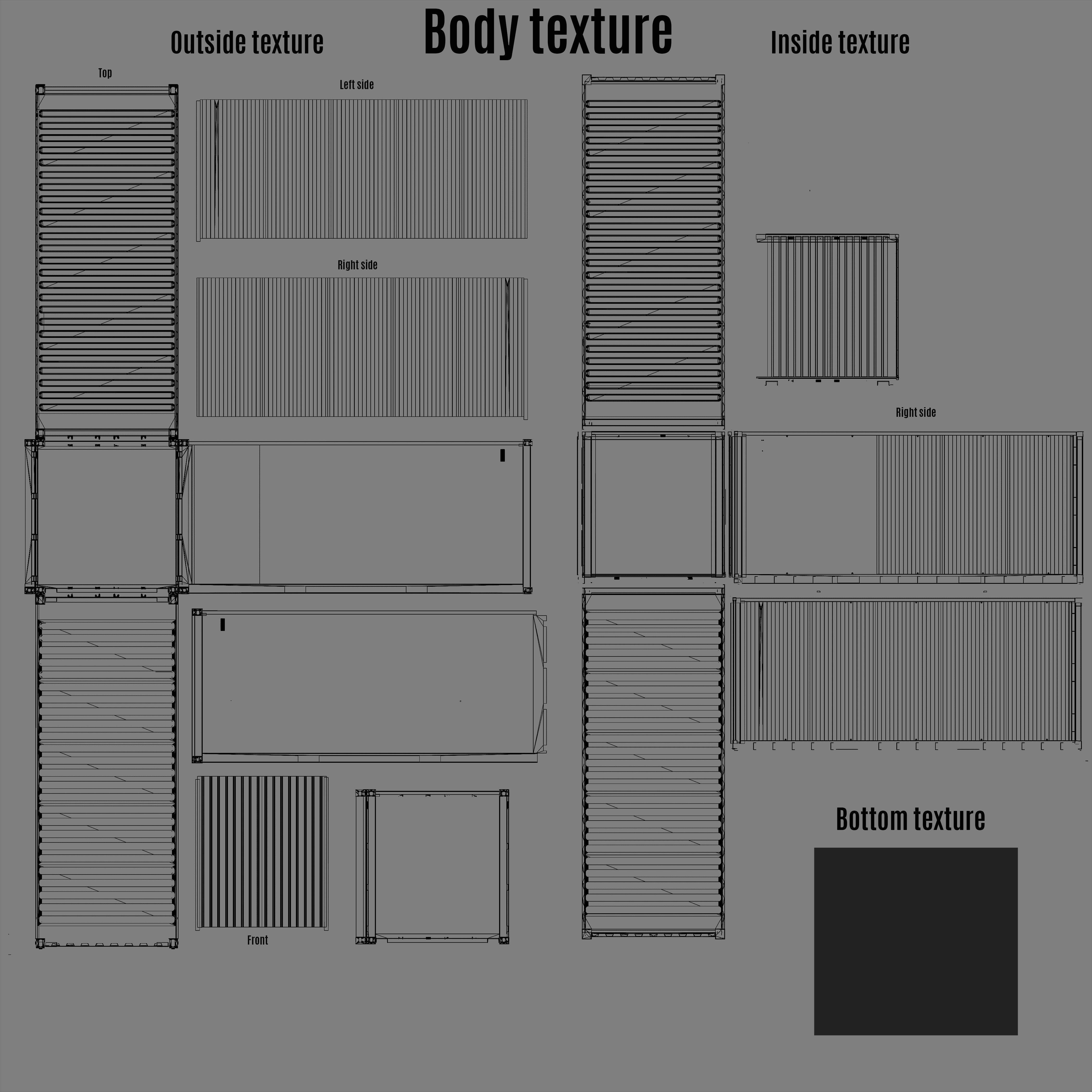 Shipping Container 20ft Rigged 3D model_6