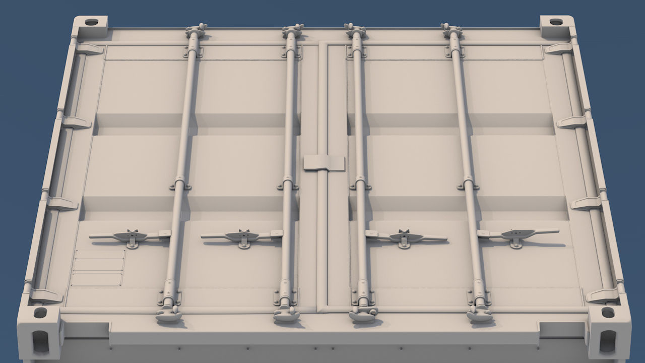 Shipping Container 20ft Rigged 3D model_34