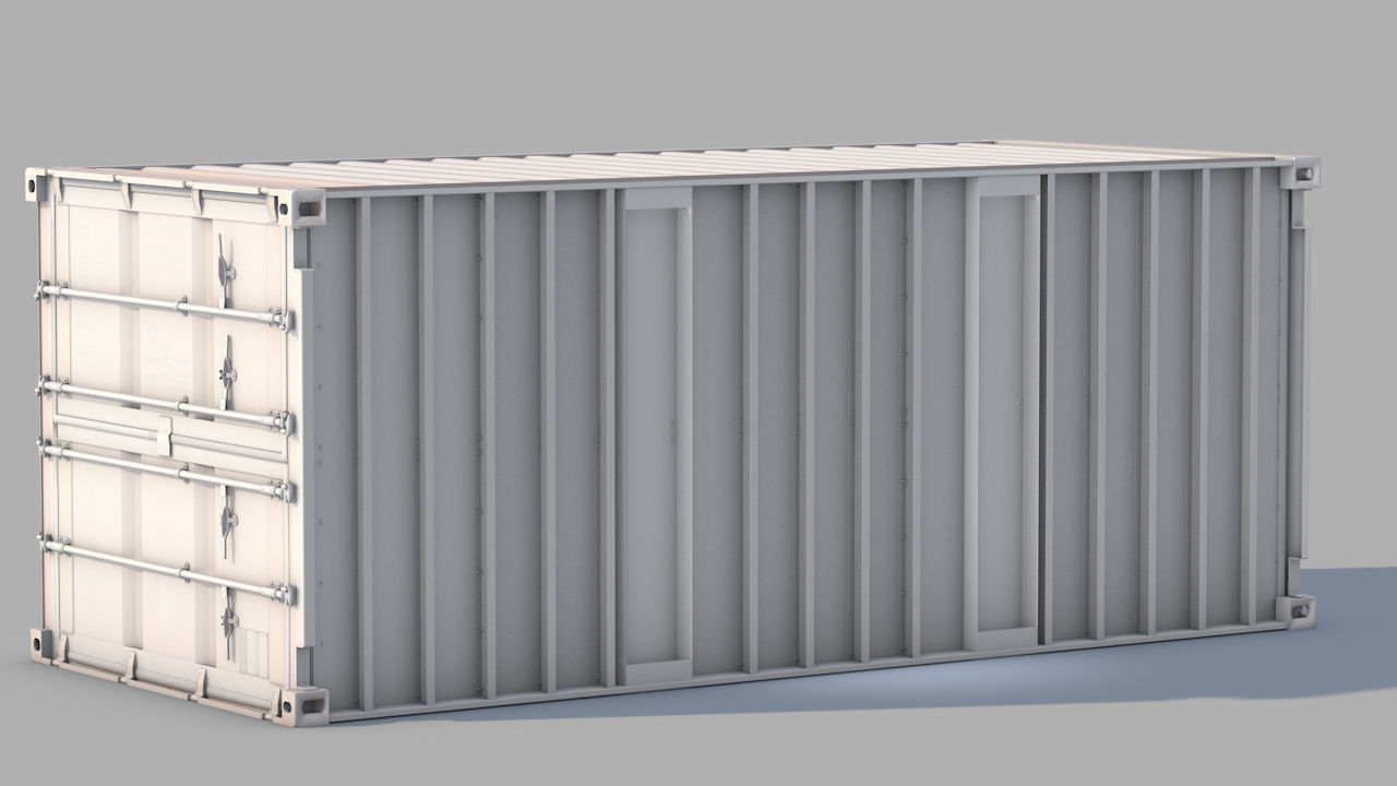 Shipping Container 20ft Rigged 3D model_14