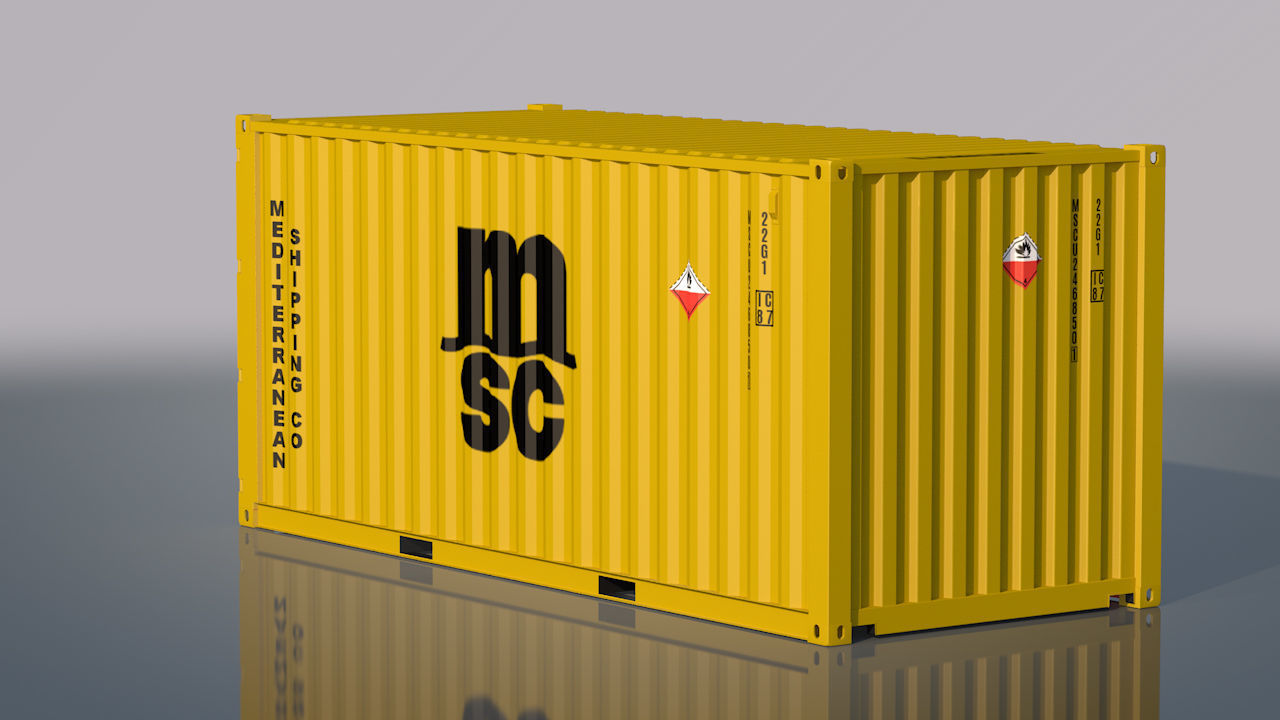 Shipping Container 20ft Rigged 3D model_17