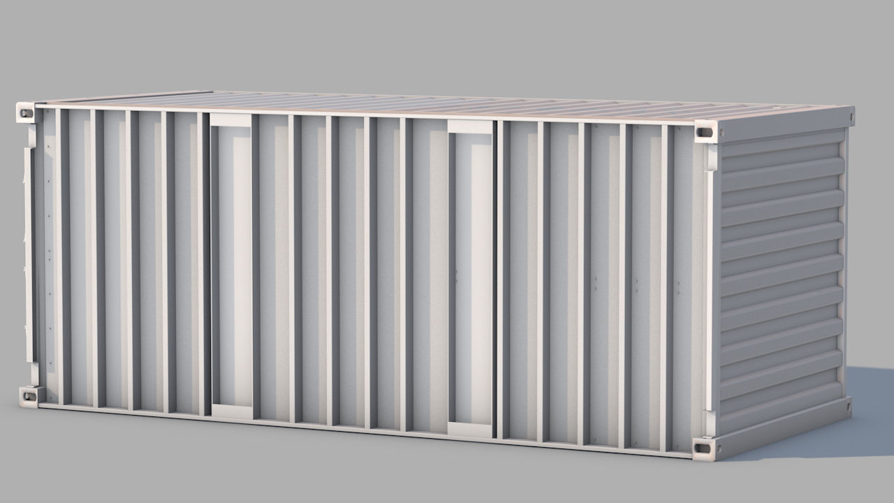 Shipping Container 20ft Rigged 3D model_12