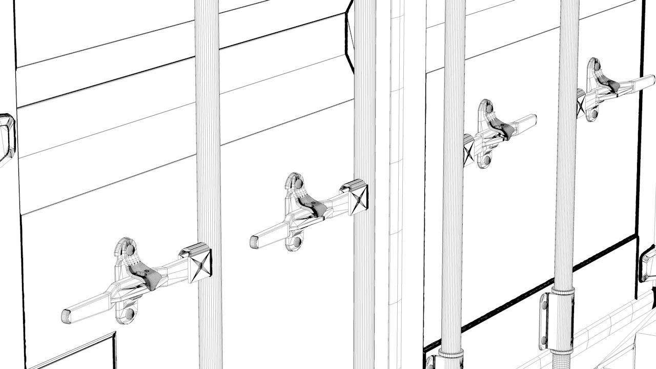 Shipping Container 20ft Rigged 3D model_27