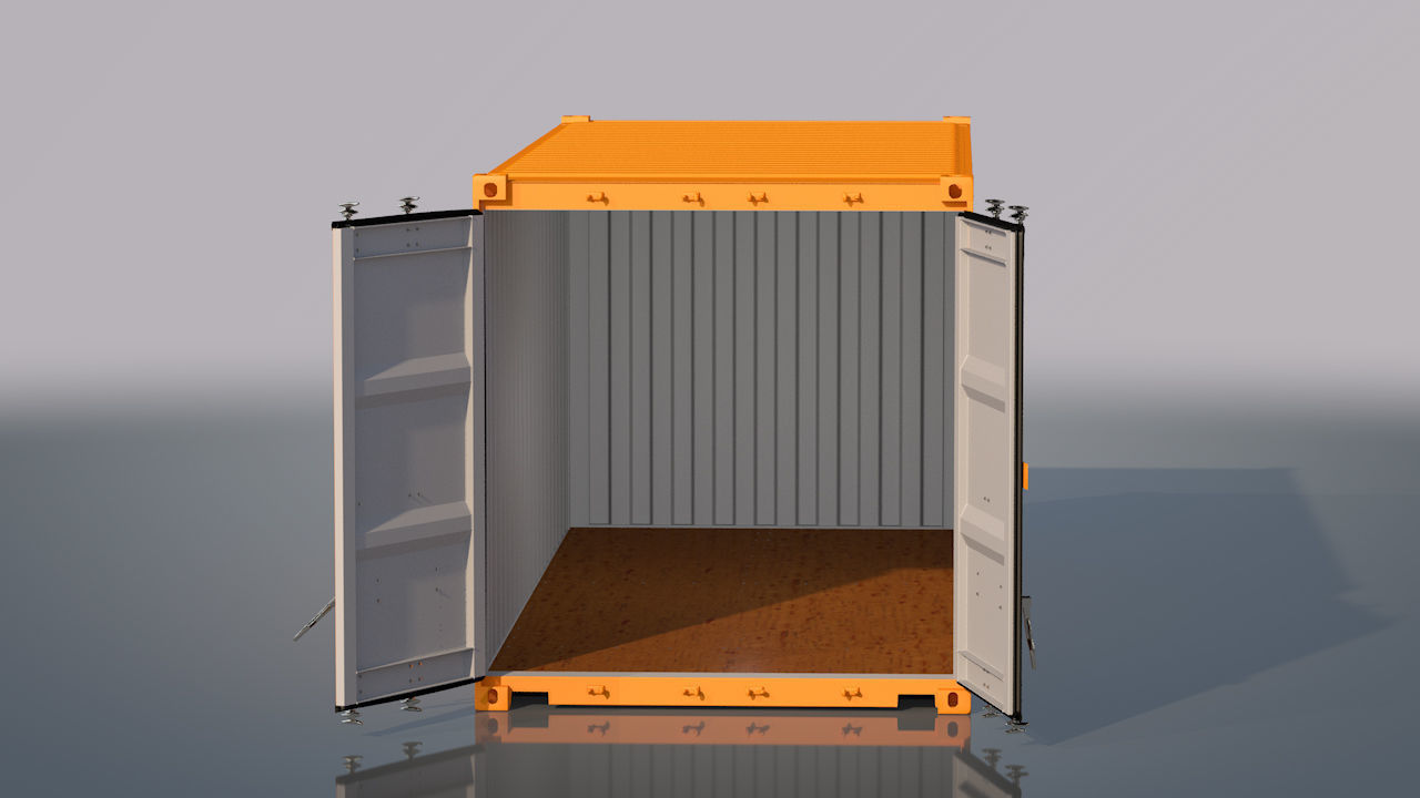 Shipping Container 20ft Rigged 3D model_48