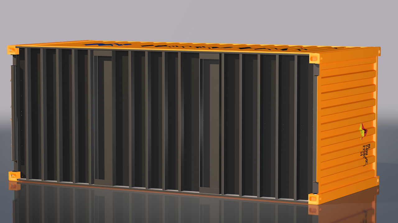 Shipping Container 20ft Rigged 3D model_11