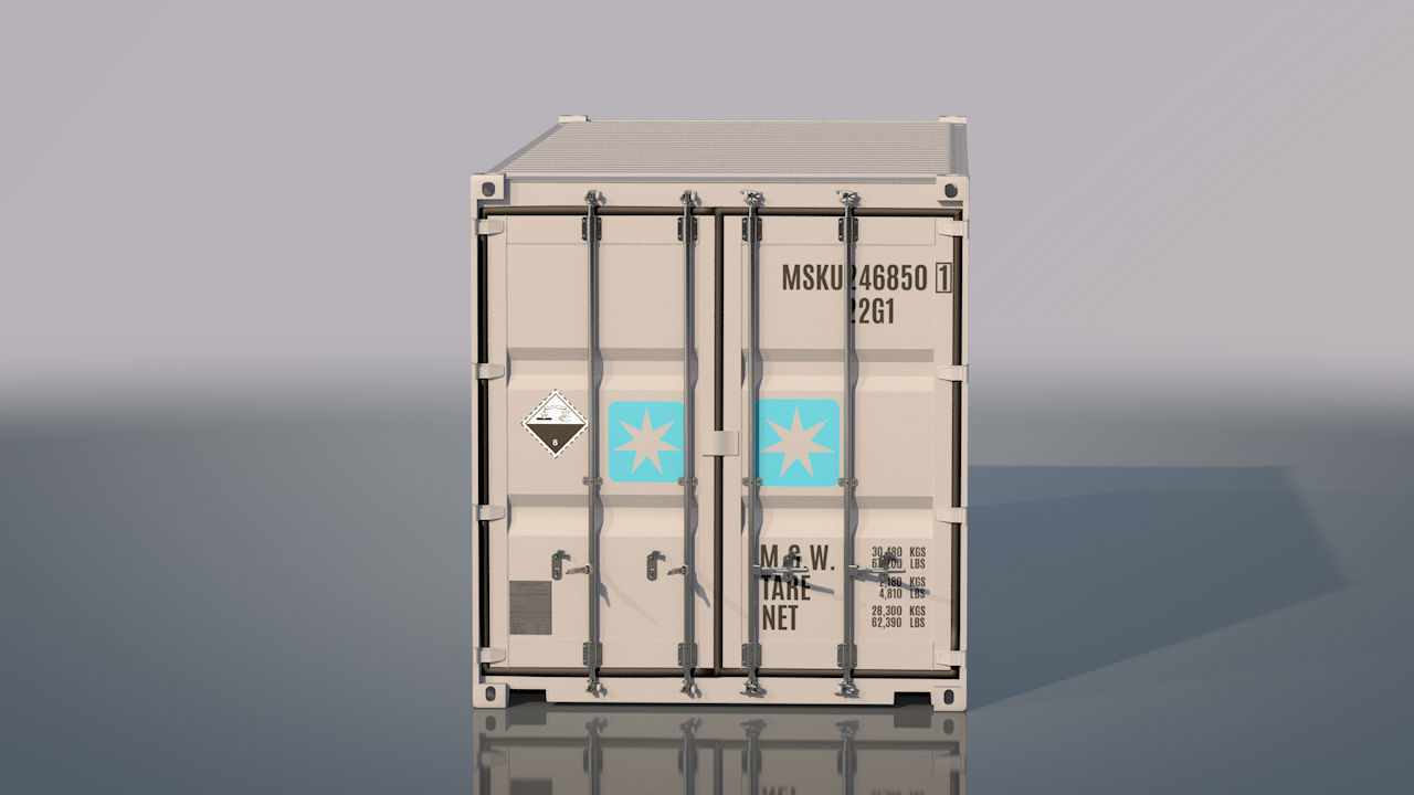Shipping Container 20ft Rigged 3D model_22