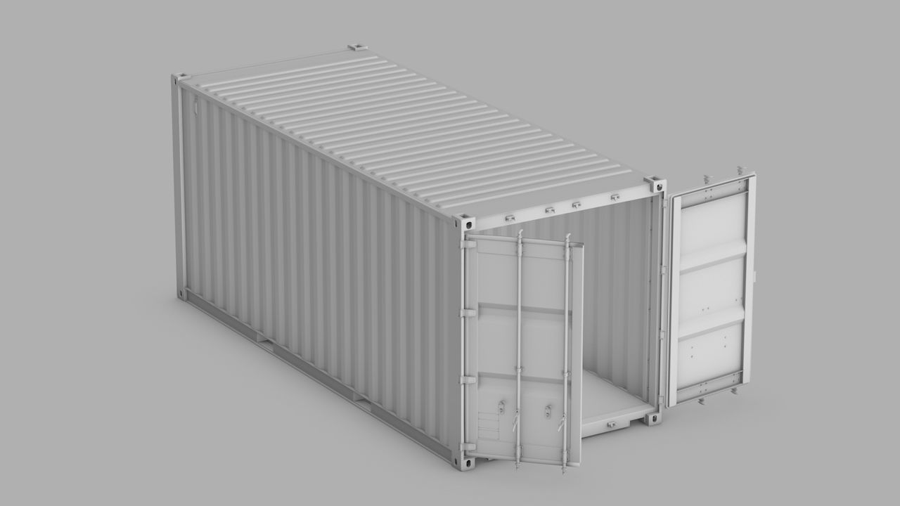 Shipping Container 20ft Rigged 3D model_47