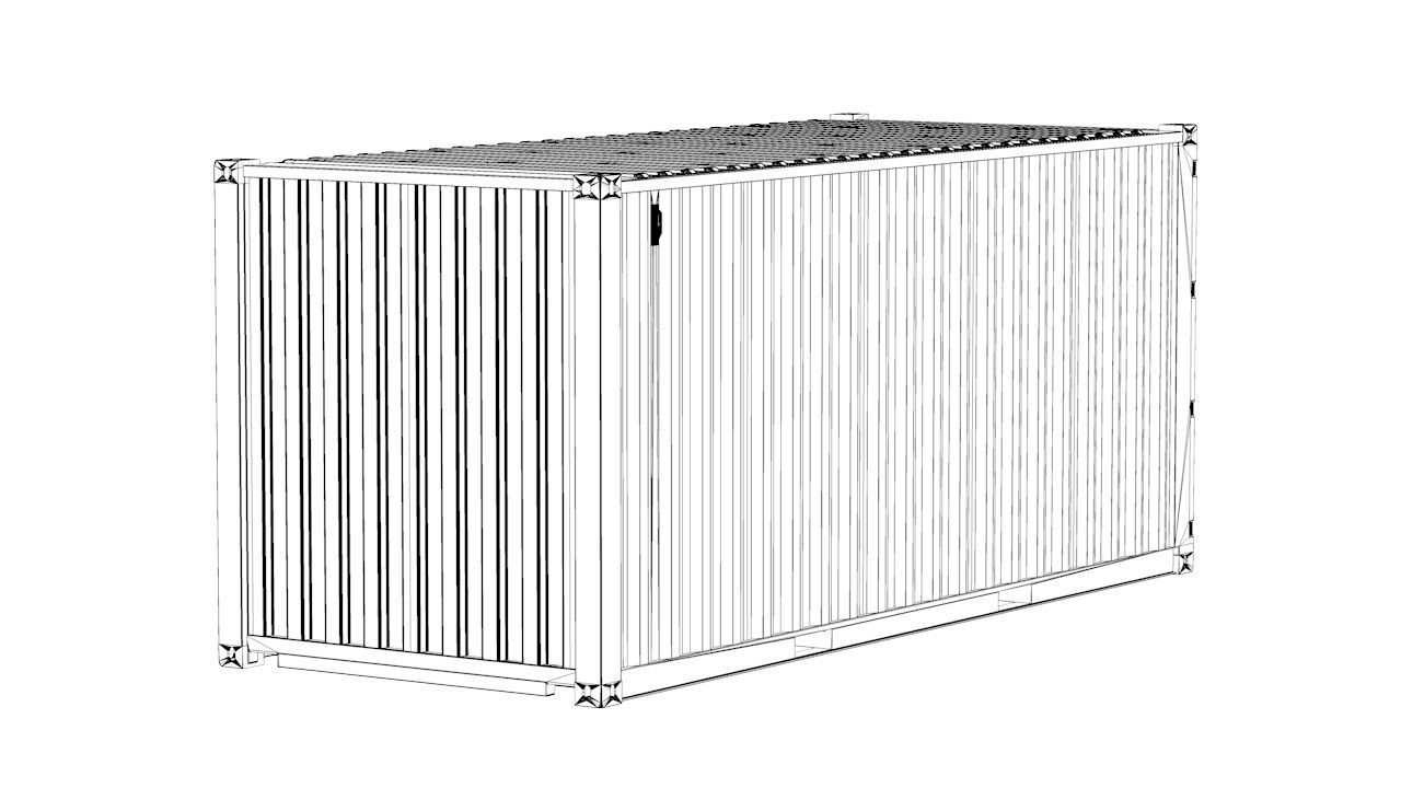 Shipping Container 20ft Rigged 3D model_39