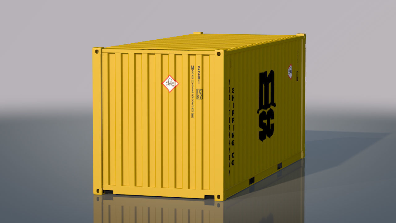Shipping Container 20ft Rigged 3D model_19