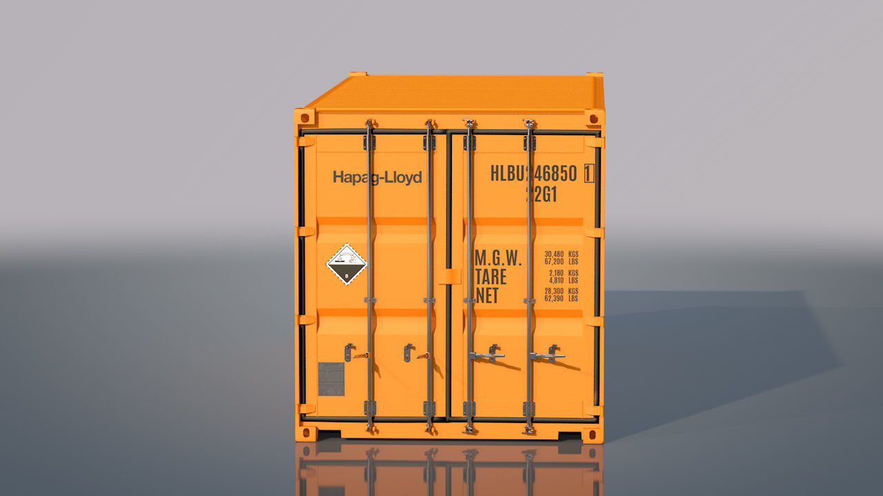 Shipping Container 20ft Rigged 3D model_21