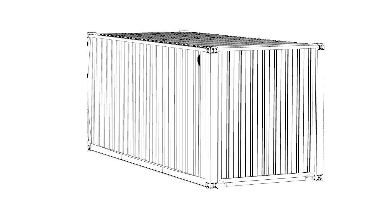 Shipping Container 20ft Rigged 3D model_38