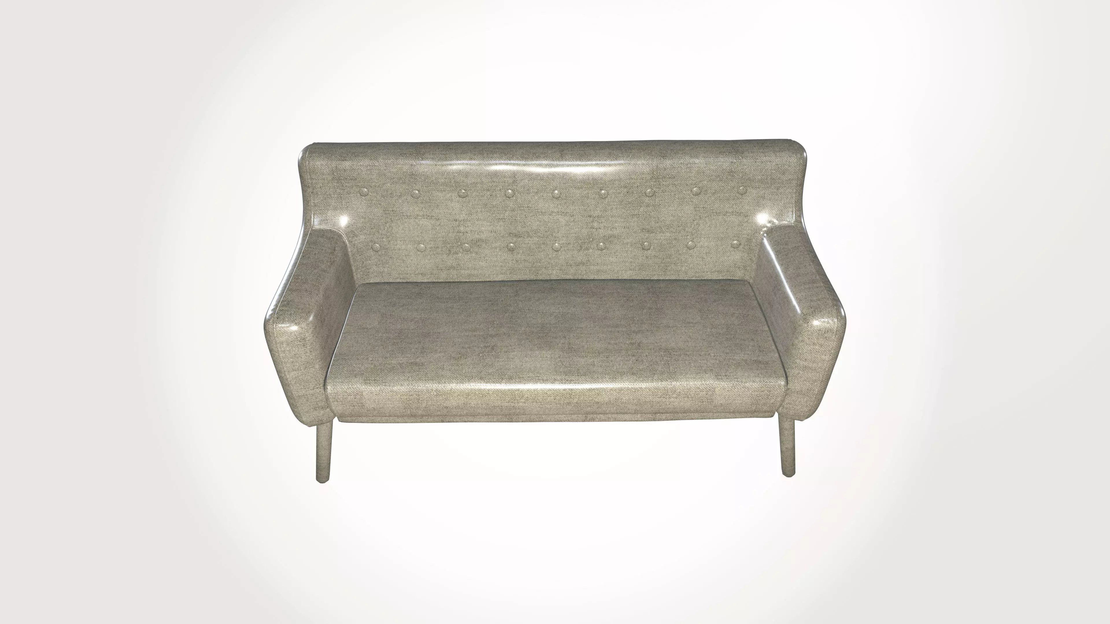 Neutral Fabric Sofa 3D Model 3D model