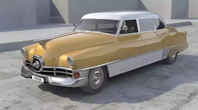 Mid-Century Classic Sedan Generic Vintage Car 3D Asset Low-poly 3D model