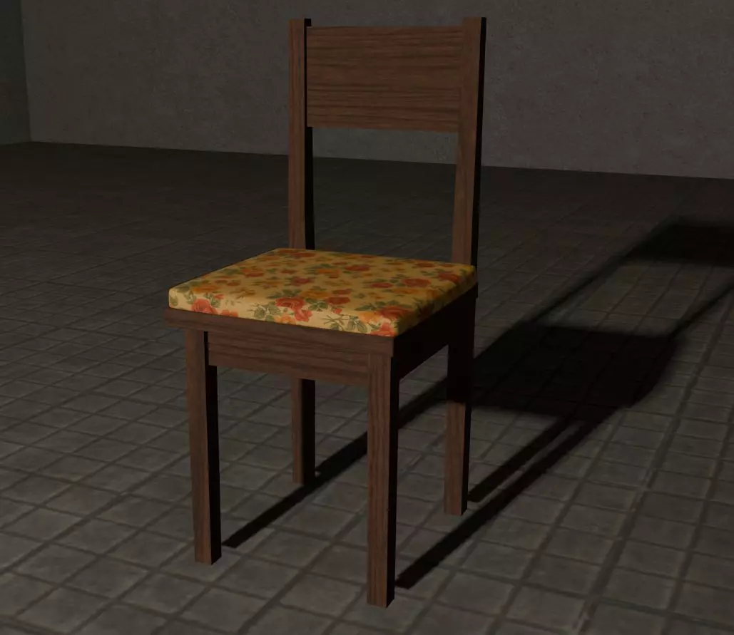 Japanese Antique Chair 3D Model Low-poly 3D model