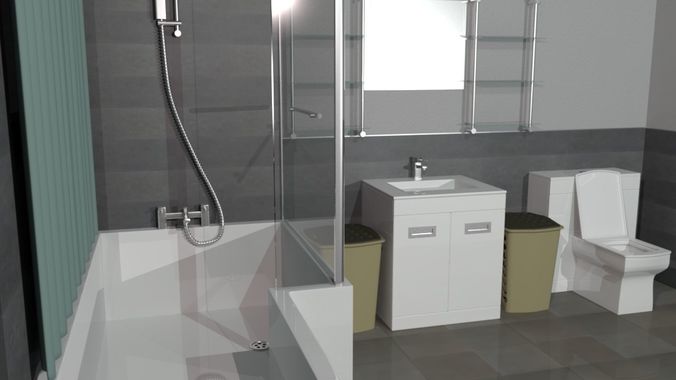 Full Bathroom Set 3D model Low-poly 3D model