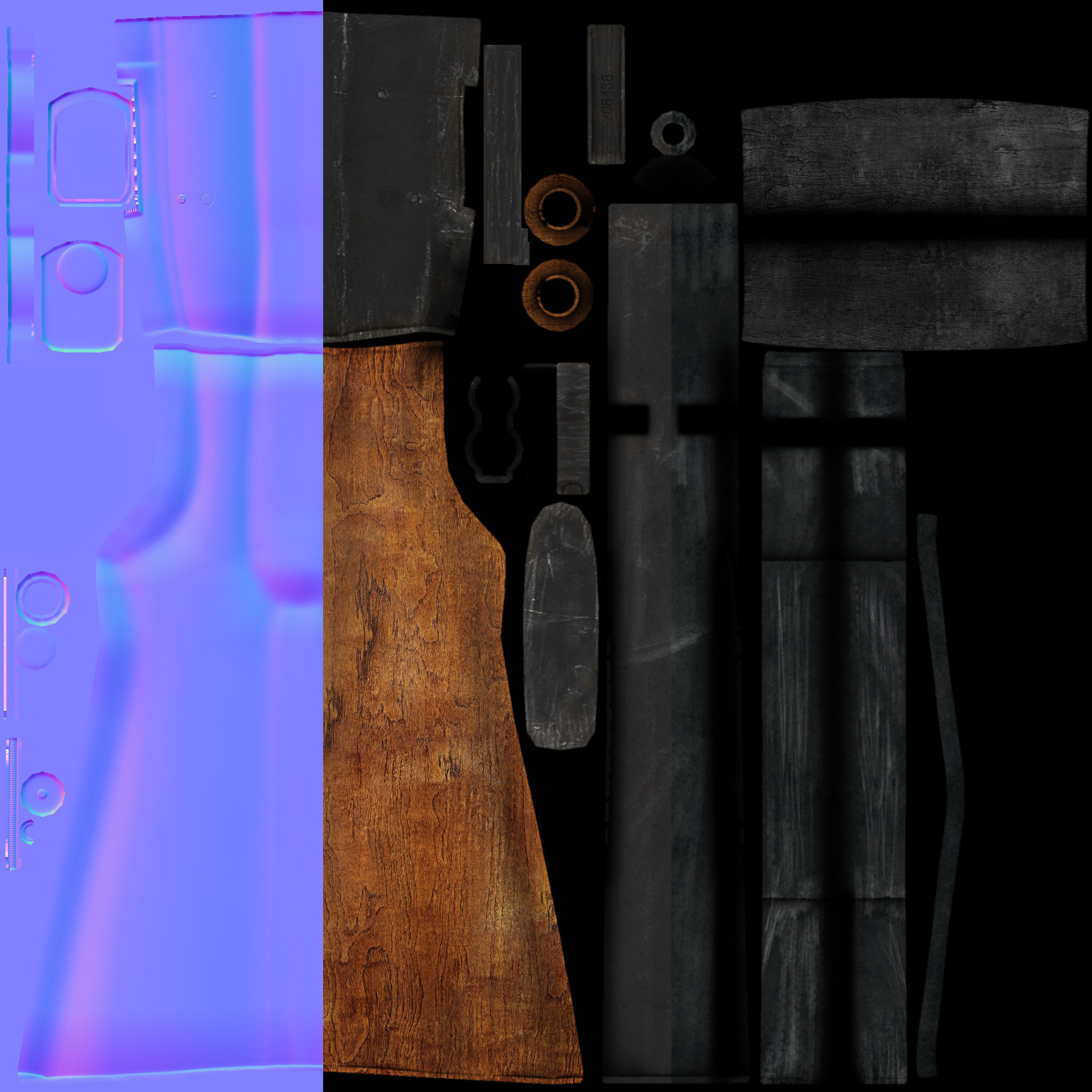 Shotgun Low-poly 3D model_6