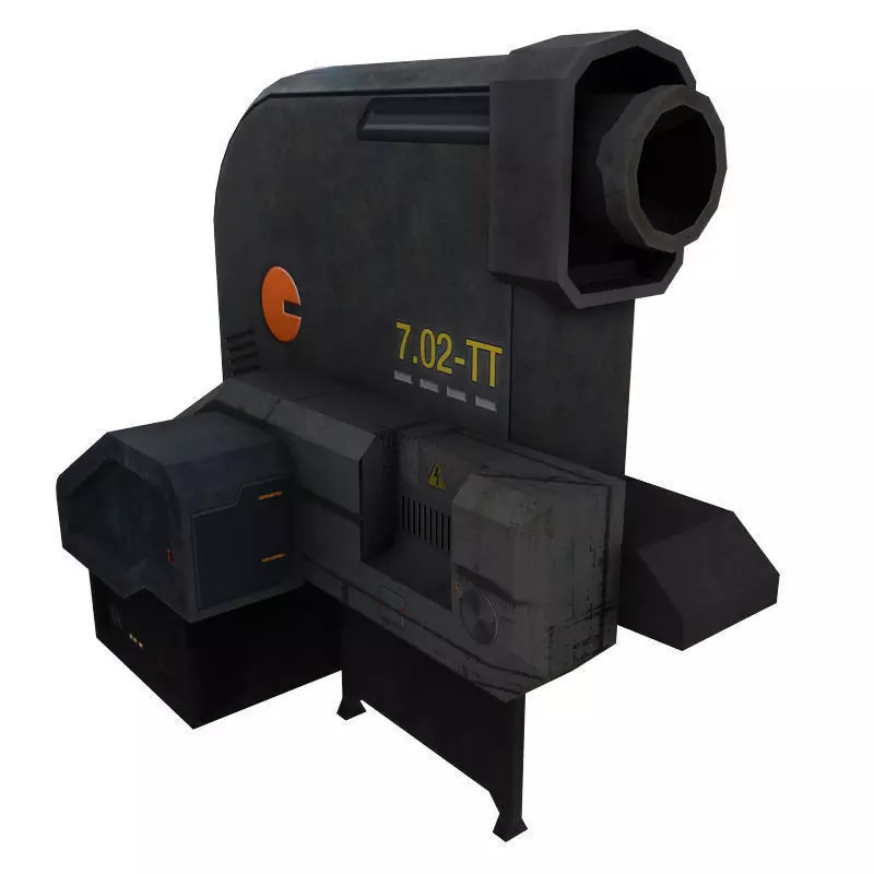 Turret 2 machine gun Low-poly 3D model