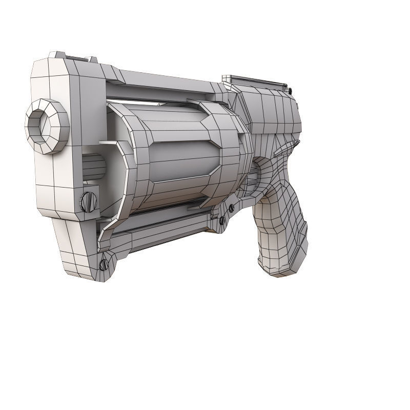 Steampunk Shotgun 2 Low-poly 3D model_4