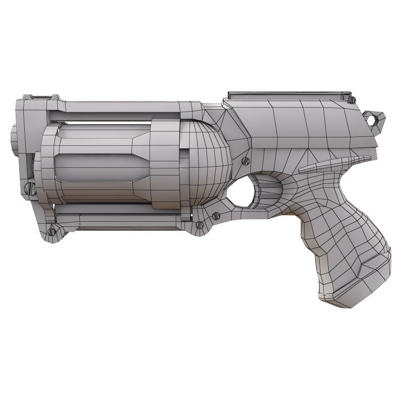 Steampunk Shotgun 2 Low-poly 3D model_3