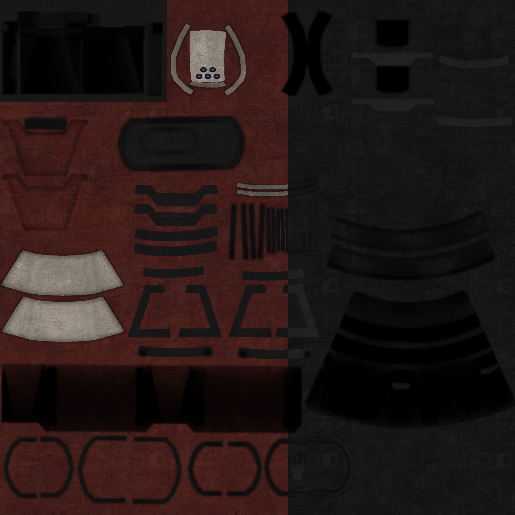 Turret star wars robot with two guns Low-poly 3D model_6