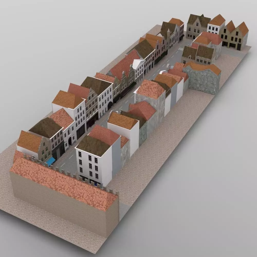 European Street 2 in multiple formats 3D model