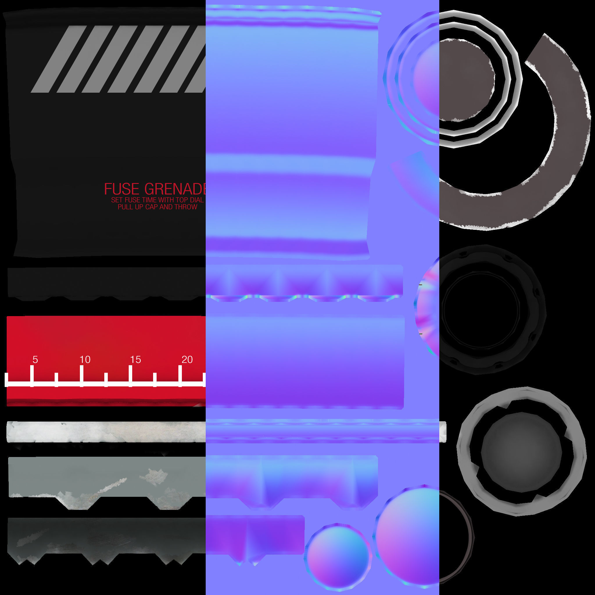 Grenades fire extinguisher Low-poly 3D model_6