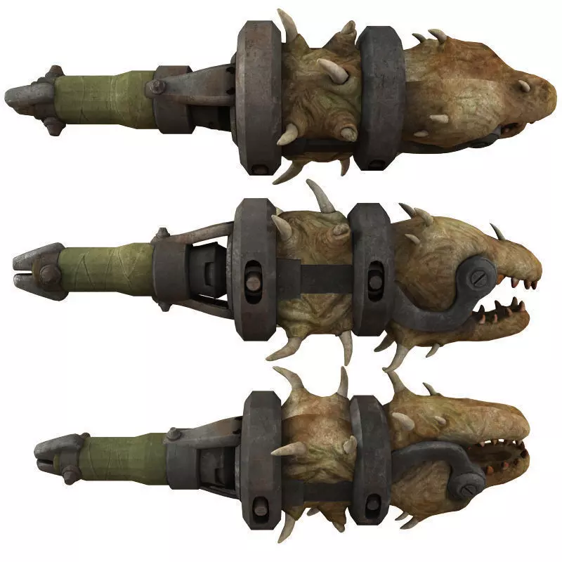 Creature Weapon Low-poly 3D model_0