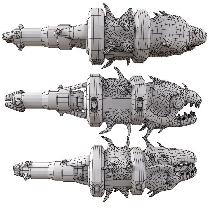 Creature Weapon Low-poly 3D model_3