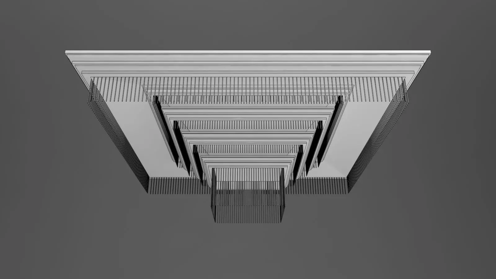 Box Chandelier with Crystal Hanging 3D model