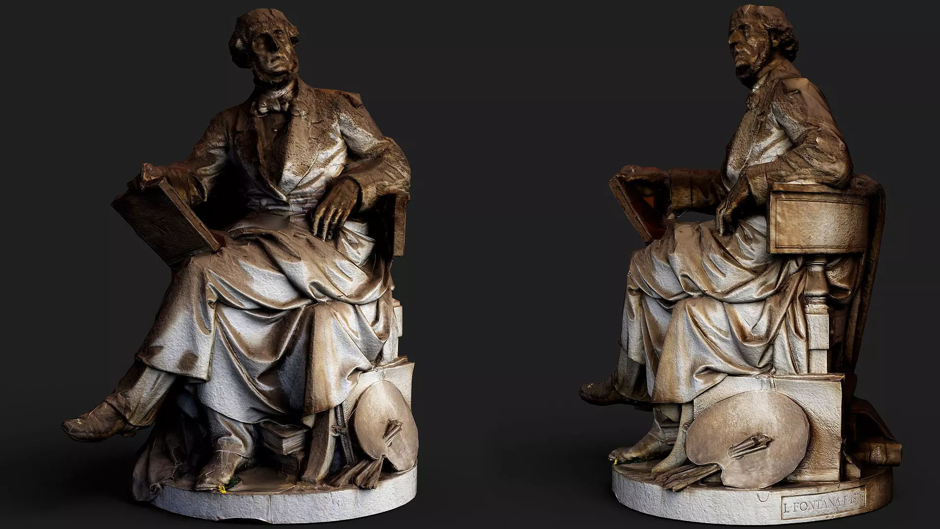 ancient marble monument dusty ruins PBR photogrammetry 3D model
