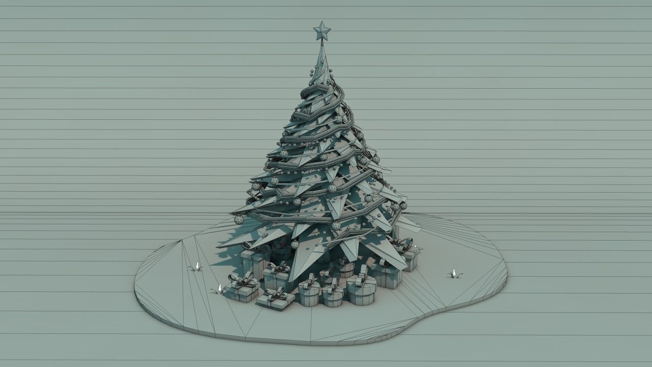 Low Poly Christmas Tree Low-poly 3D model_2