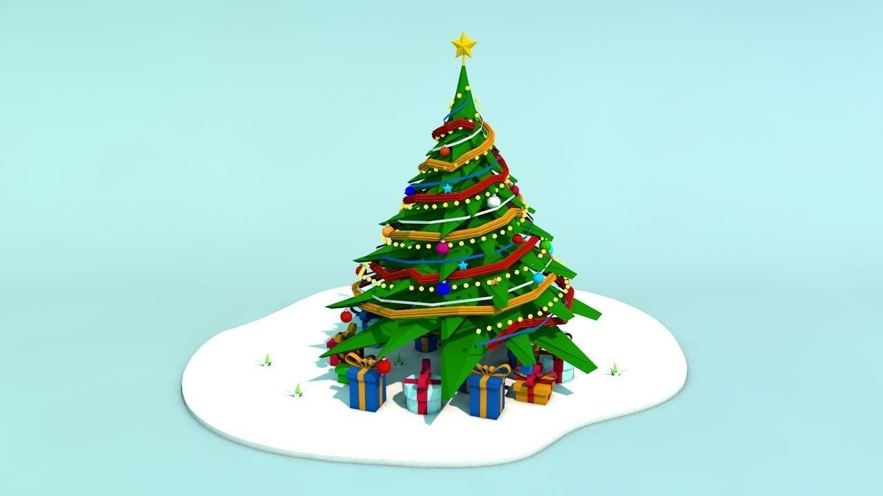 Low Poly Christmas Tree Low-poly 3D model_3