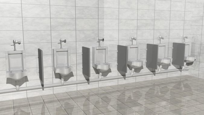 Mensroom Urinal 3D model Low-poly 3D model