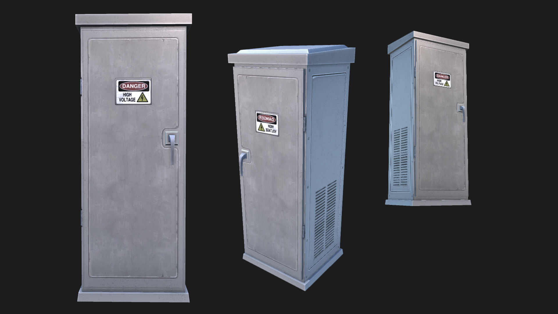 Utility Boxes Pack Low-poly 3D model_14