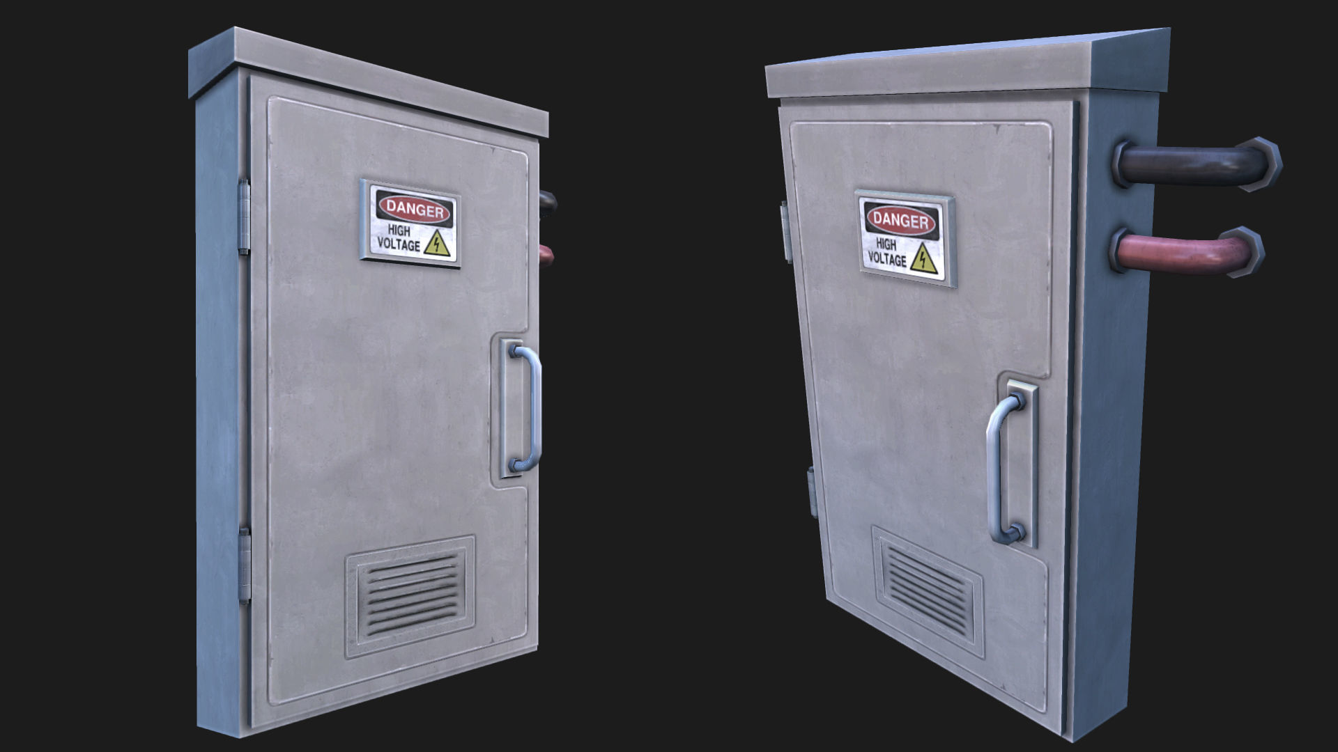 Utility Boxes Pack Low-poly 3D model_17