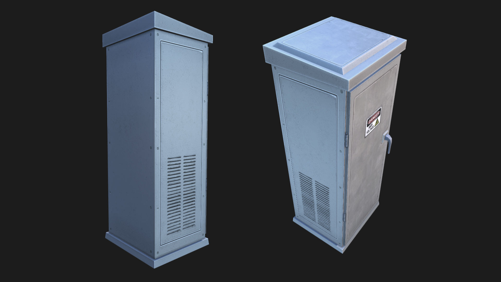Utility Boxes Pack Low-poly 3D model_15