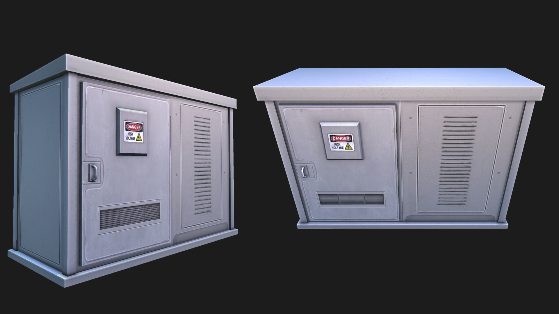 Utility Boxes Pack Low-poly 3D model_10