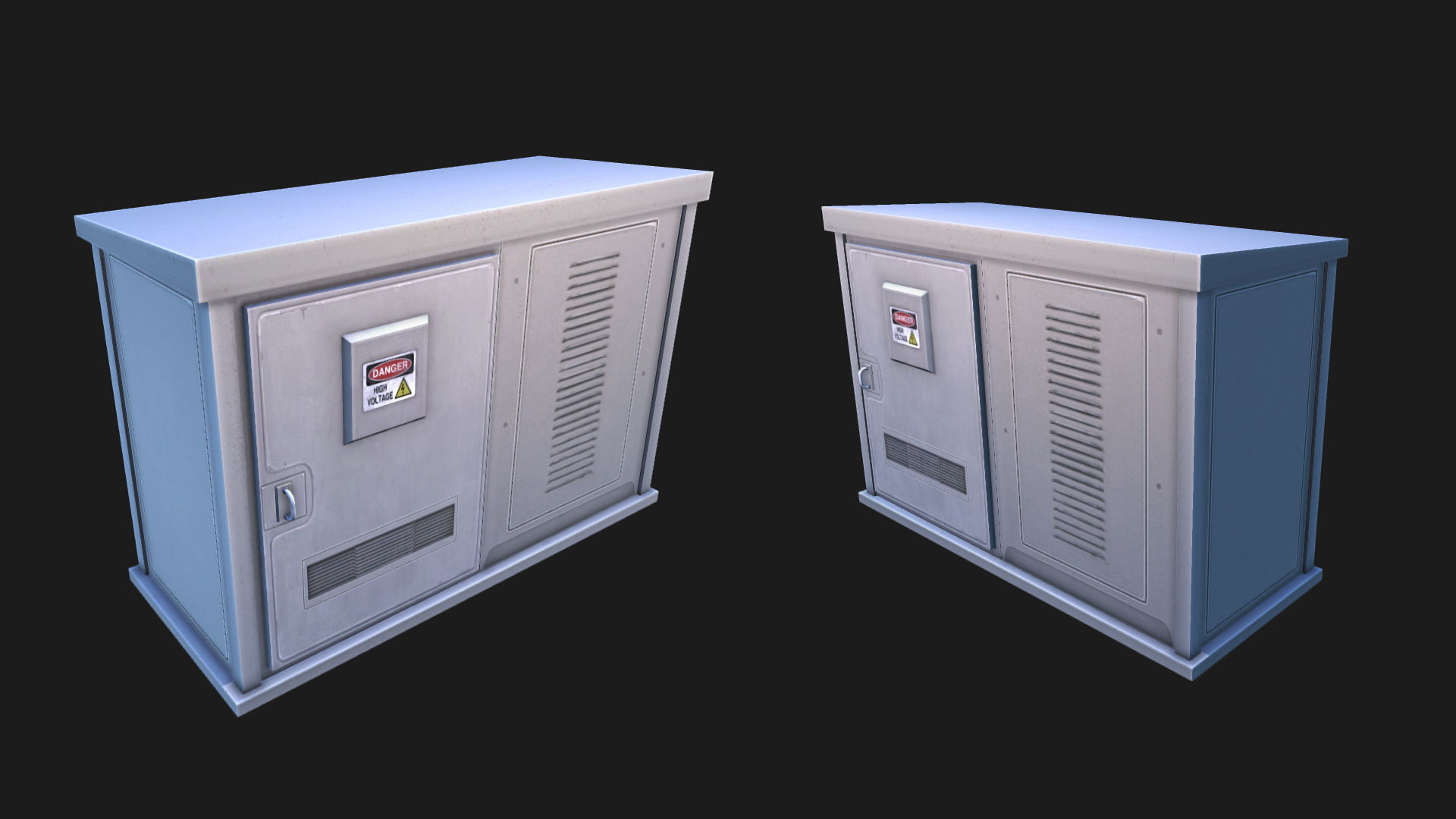 Utility Boxes Pack Low-poly 3D model_9