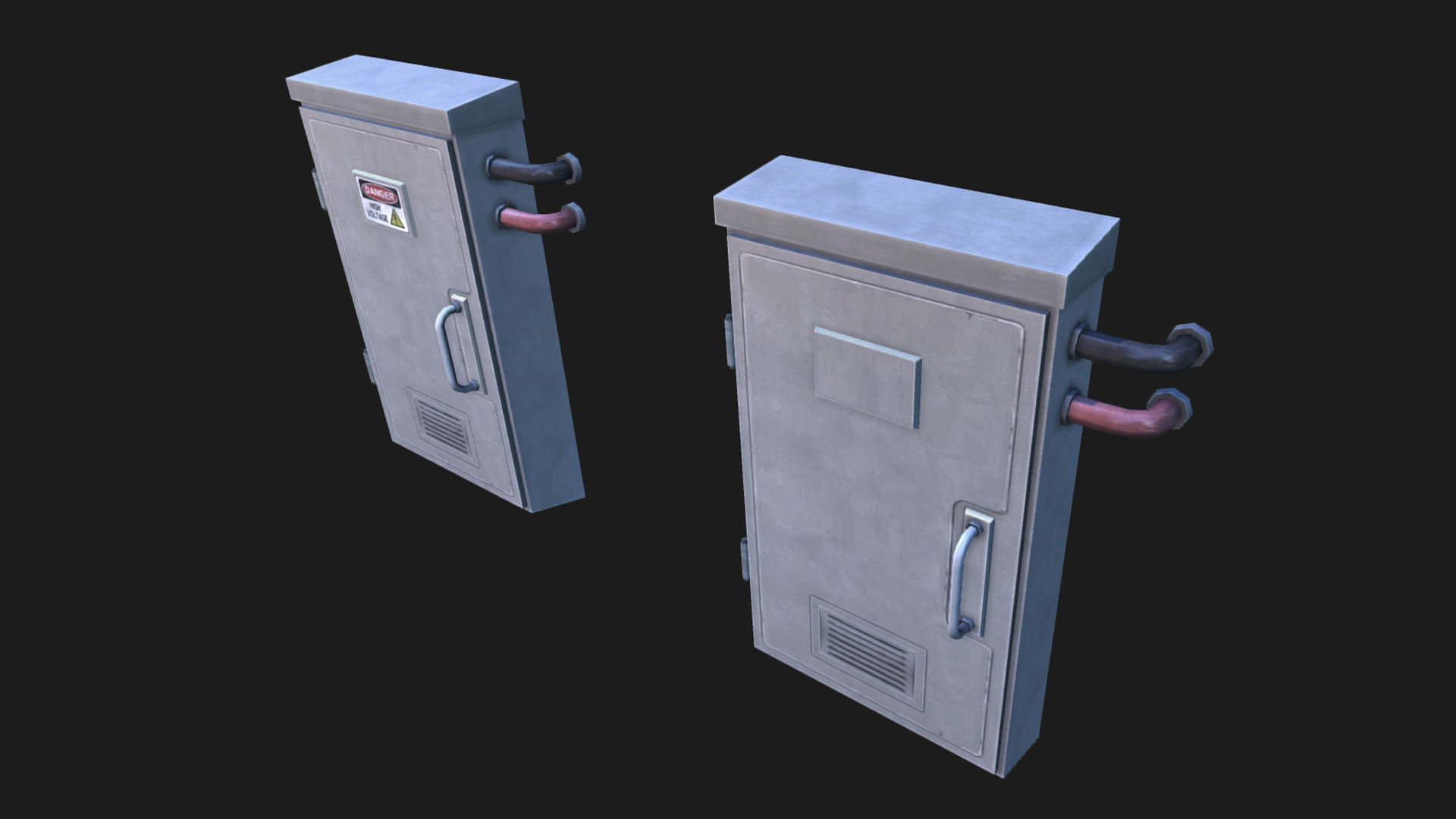 Utility Boxes Pack Low-poly 3D model_21